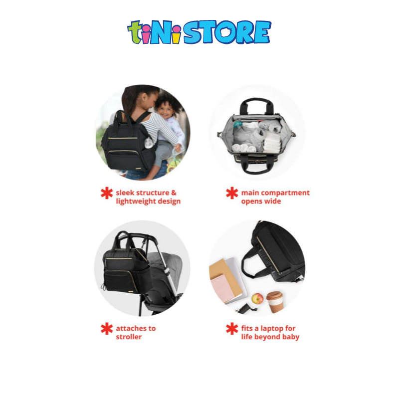 tiNiStore-Túi bỉm sữa đa năng cho mẹ và bé màu hồng Skip Hop 9I345110
