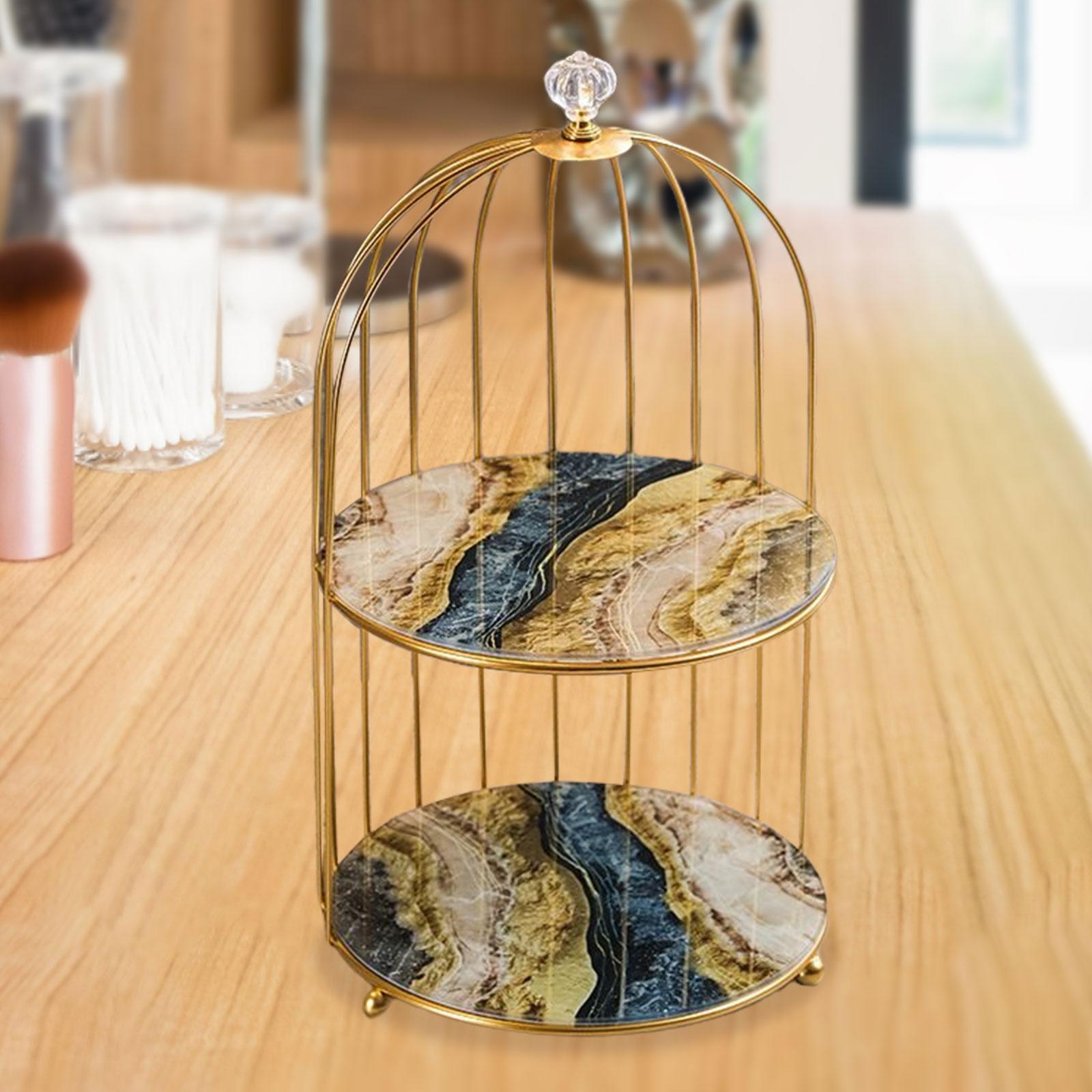 2x Bird Cage Lipstick Perfume Makeup Organizer for Vanity Display Women Girls