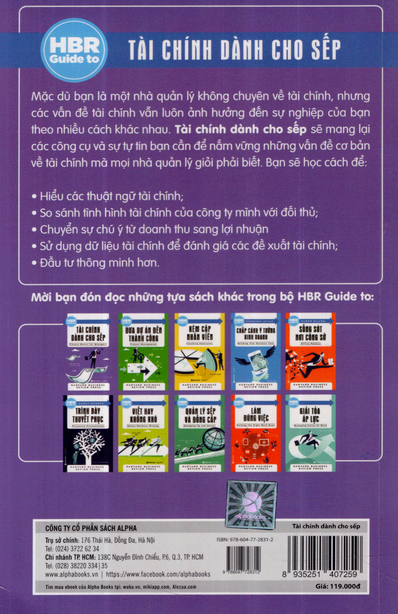 HBR Guide To - Tài Chính Dành Cho Sếp (Tái Bản) ( tặng kèm bookmark Sáng Tạo )