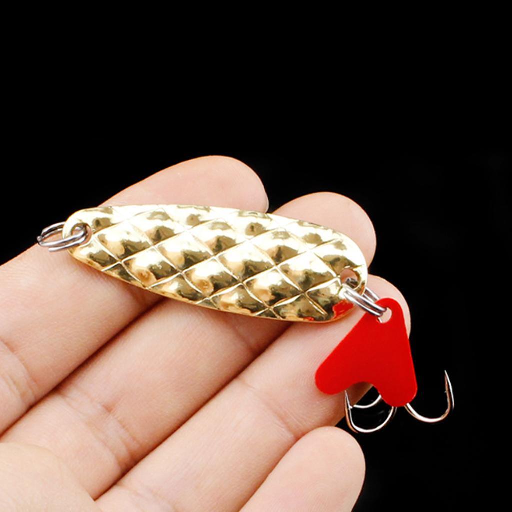 10pcs Spoons Hard Fishing Lures Treble Hooks Salmon Bass Metal Fishing Lure Baits