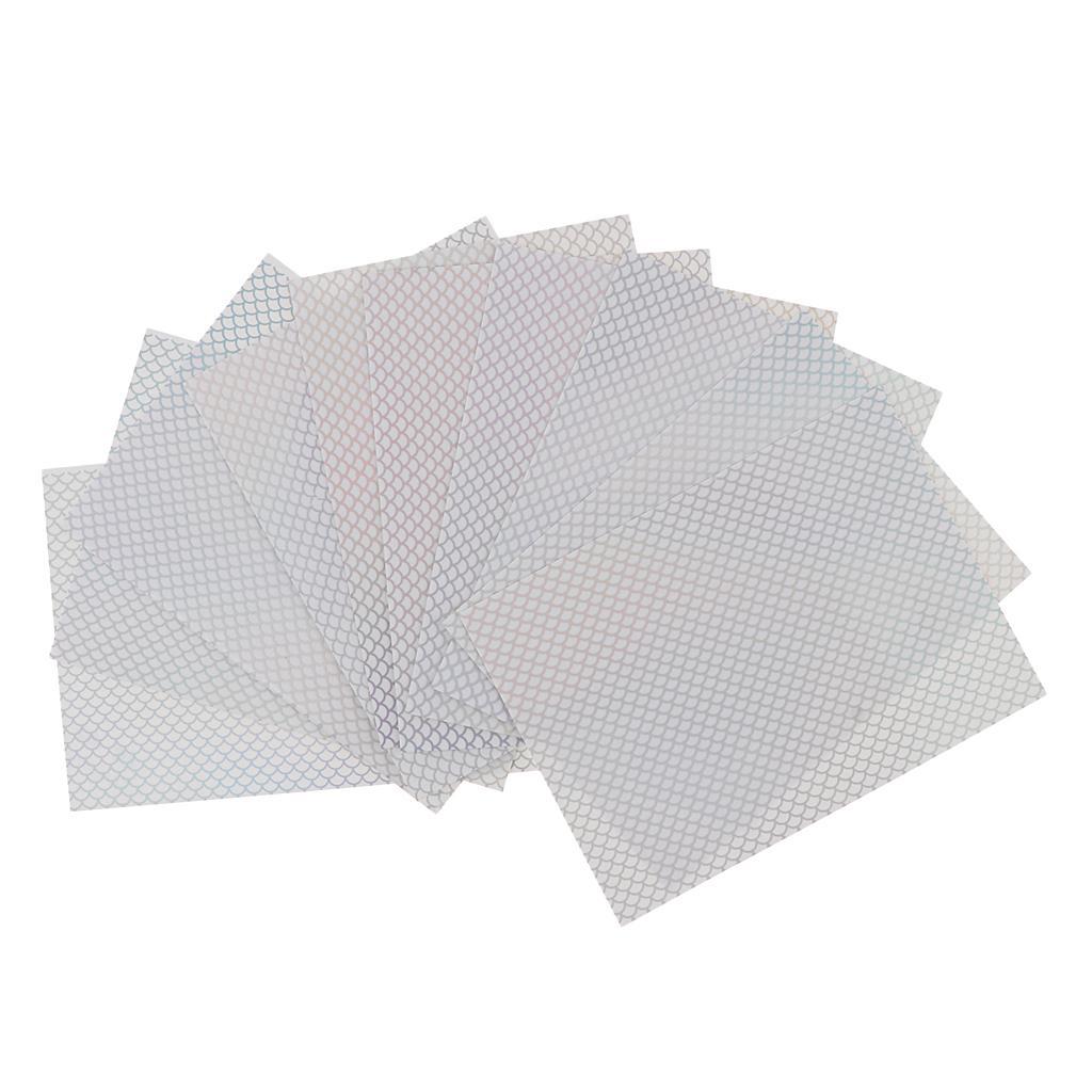 10pcs Adhesive Film Flash Tape For Lure Making Tying Materail Metal Hard Baits Luminous Sticker