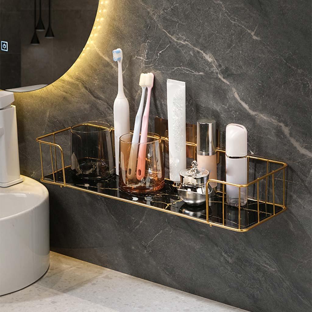 2x Wall Mounted Bathroom Shelf Cosmetic Storage Rack for Bathroom Hotel