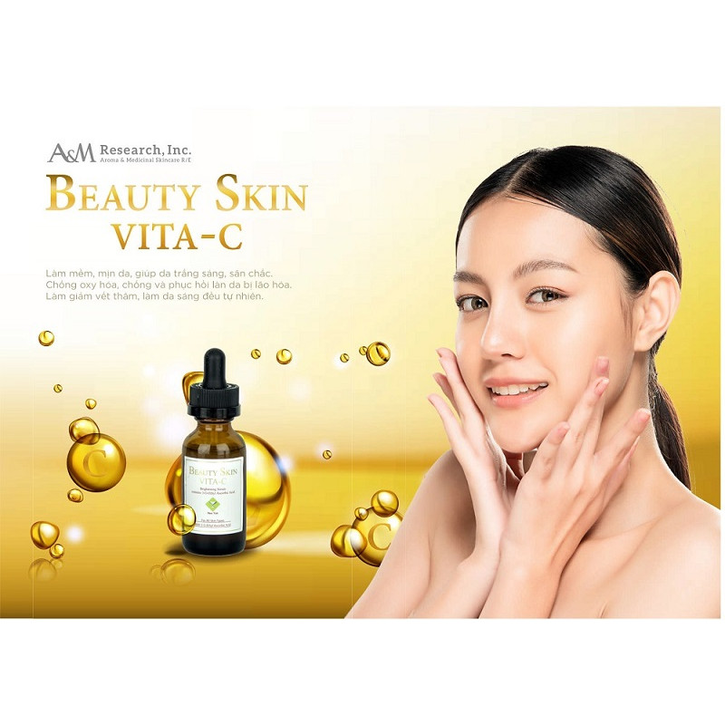 Serum Trẻ Hóa Làn Da, Chống Lão Hóa, Giảm Thâm, Trắng Sáng, Đều Màu Da - A&amp;M Research, INC - Beauty Skin VITA-C - 30ml