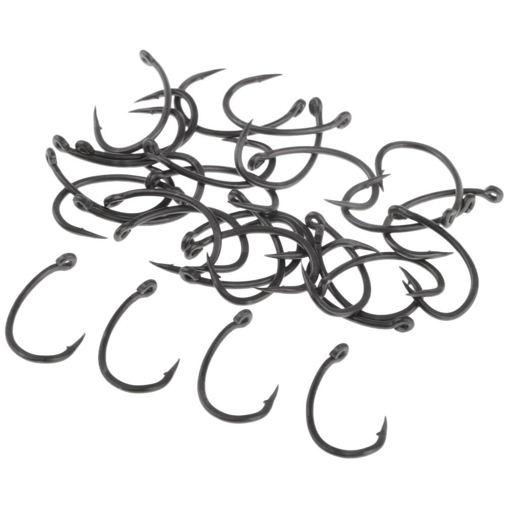 60Pcs High Carbon Steel Fishing Hooks Barbed Hooks Circle Hooks