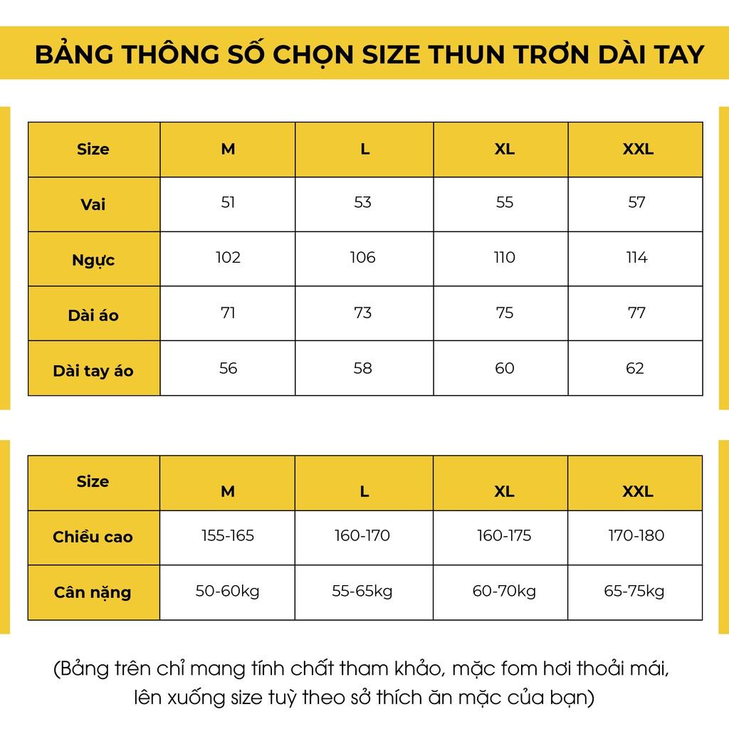 Áo thun DÀI TAY Unisex N7 Basic Tee phông trơn nam nữ lỡ oversize form rộng sweater Hàn Quốc