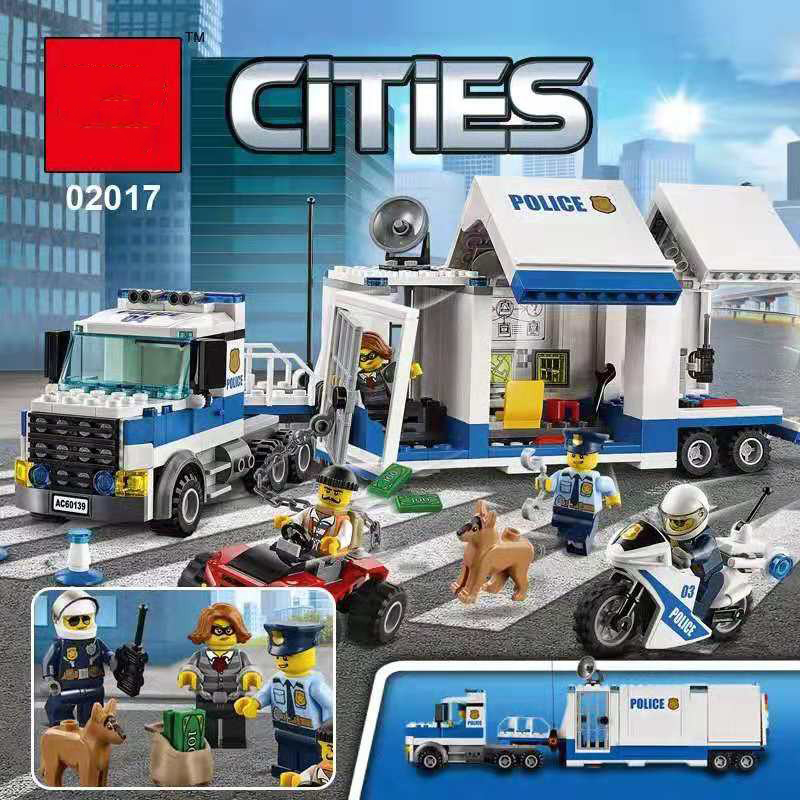 Bộ đồ chơi lắp ráp, xếp hình các phương tiện lưu động của cảnh sát săn bắt cướp