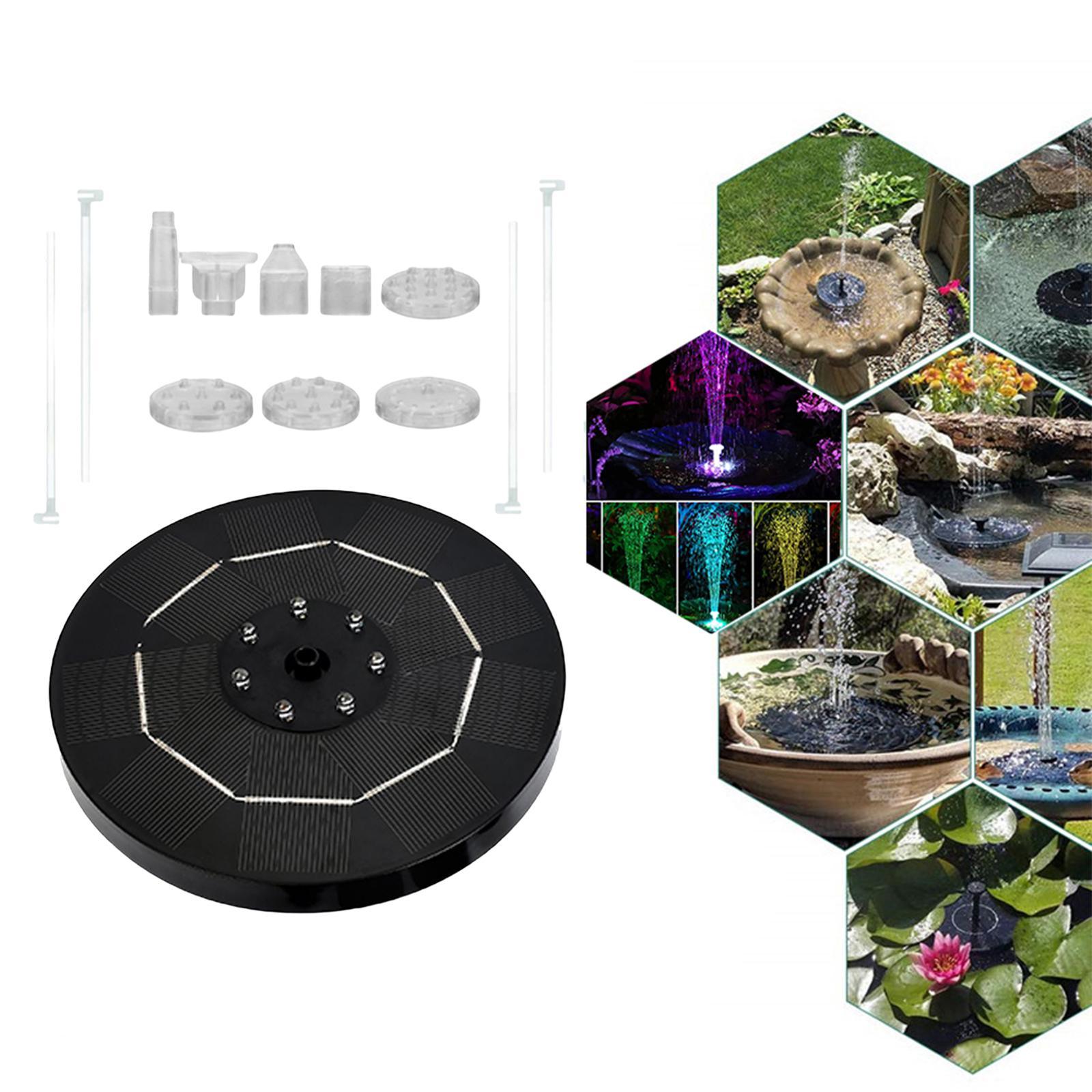 Solar Fountain Floating with 6 Nozzles 3.5W for Small Pond Aquarium Garden
