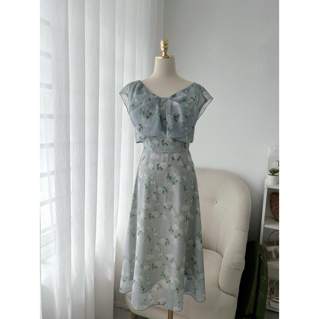 TIELA Đầm váy dài xếp nơ ở ngực-Sophie Dress