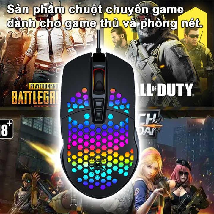 Chuột Chuyên Game FRIWOL V9 Thiết kế kiểu tổ ong rỗng tốc độ quét 4000fps - VL - Hàng Chính Hãng