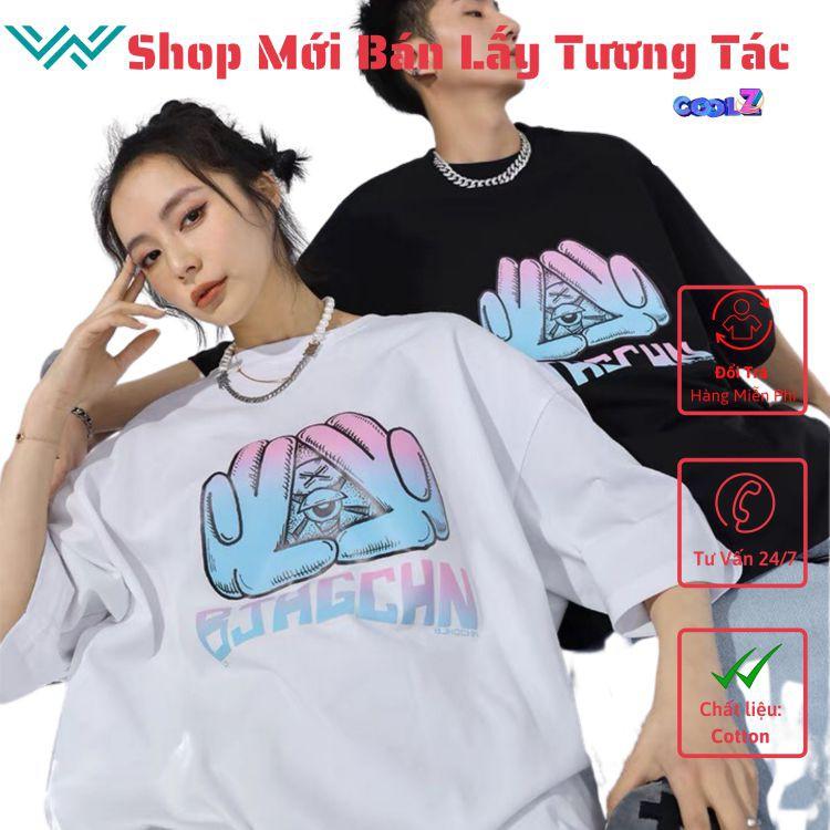 Áo thun tay lỡ.Hình Bàn Tay&Mắt. CoolZ phông Unisex nam nữ Cotton oversize form rộng phong cách đường phố Hiphop CZ095