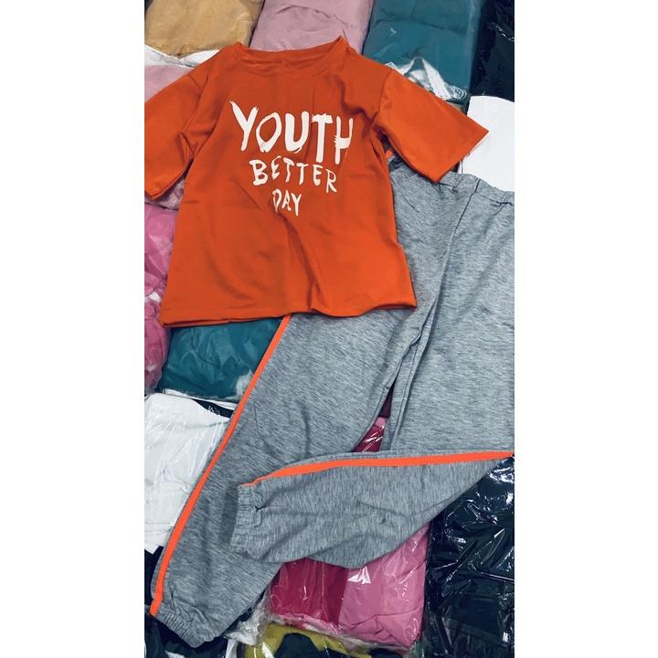 Set bộ thun tay ngắn cổ tròn youth