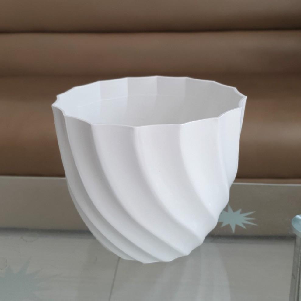 Bộ 4 chậu ốc xoắn màu trắng nhựa dày đẹp 21x17cm