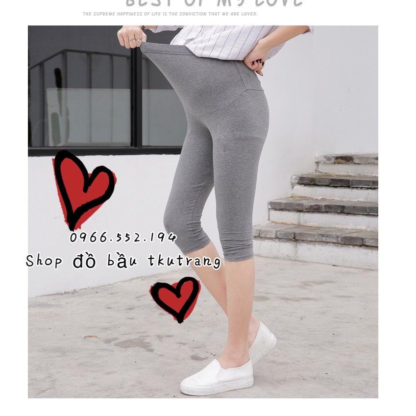 Quần bầu, quần legging lửng nâng mông, chất cotton dày đẹp co dãn 4 chiều, freesize 40-70kg