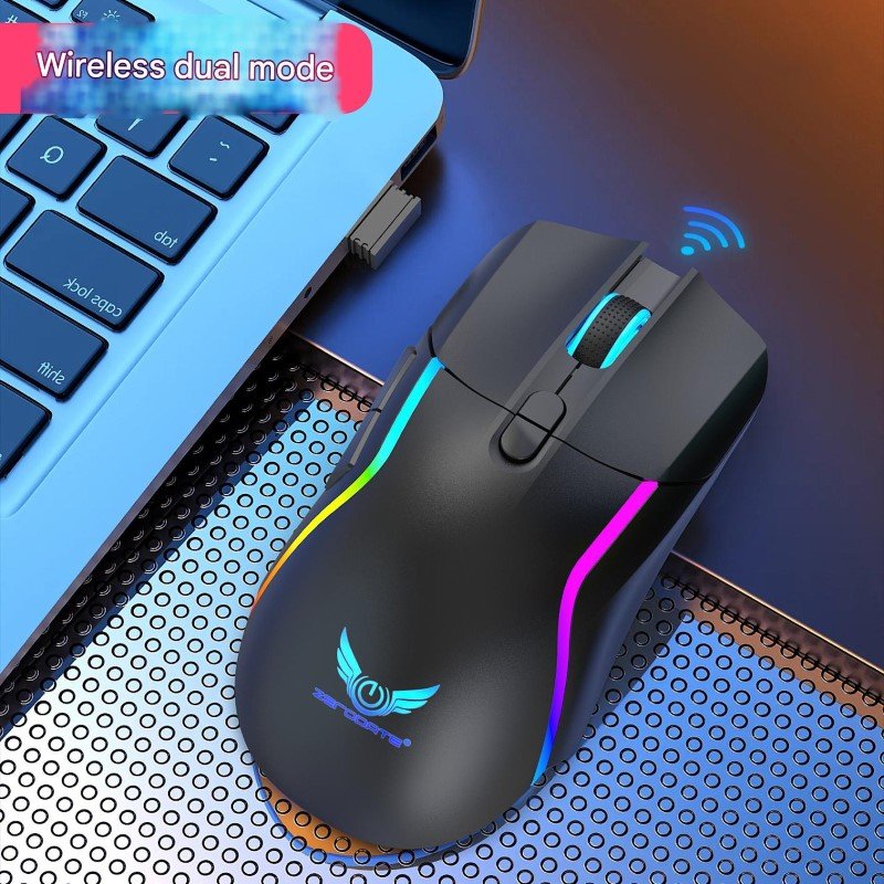 Chuột Led Không Dây Pin sạc T28 Cổng sạc TypeC chống mỏi cổ tay cho máy tính laptop hàng nhập khẩu