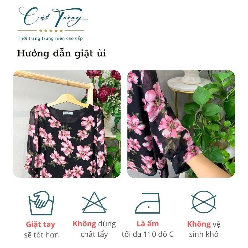 Áo kiểu trung niên nữ sang trọng cao cấp cho mẹ, cho bà vải ren cao cấp - Thời trang Cát Tường 2022 - Áo M1