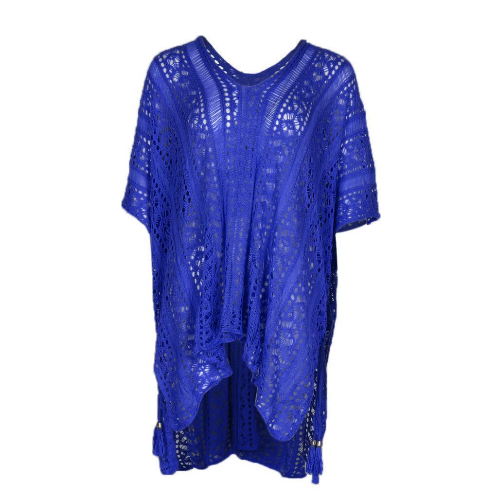 Womens V-Neck Swimwear Hollow Out Swimsuit Cover Up Knitted Beach Dresses