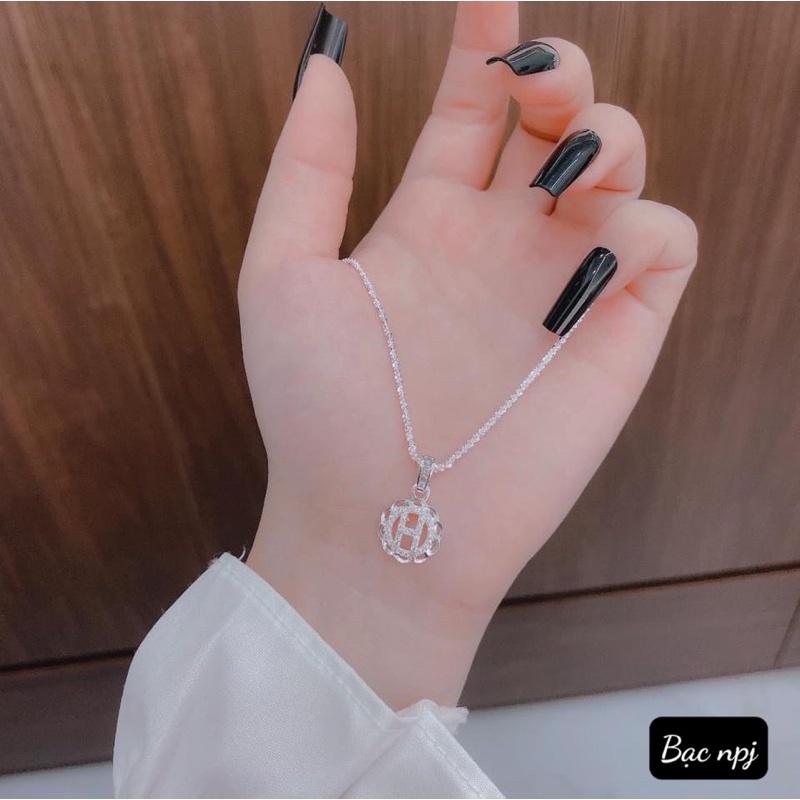 Dây chuyền chữ H cách điệu, Vòng cổ Bạc Ta cho nữ - bạc Npj