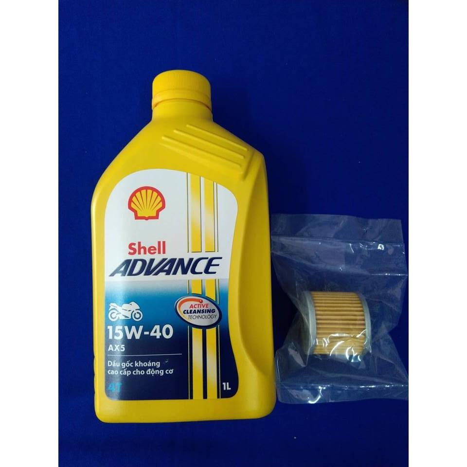 NHỚT SHELL ADVANCE AX5 15W-40 1L và lọc nhớt Suzuki