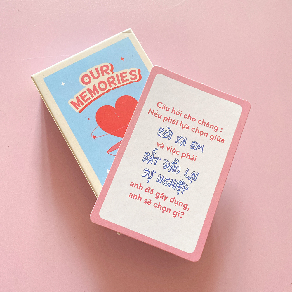 Bộ Bài Cặp Đôi Our Memories Kết Nối Và Thấu Hiểu Đối Phương Drinking Game Dành Cho Cặp Đôi Yêu Nhau Hoặc Vợ Chồng