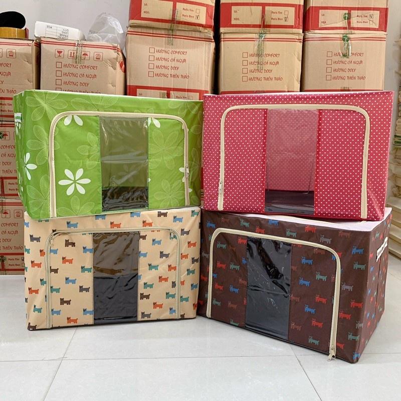 66L - Hộp đựng quần áo,chăn ga. thùng đựng đồ chơi Living Box có khung sắt chắc chắn đa năng - giao màu ngẫu nhiên