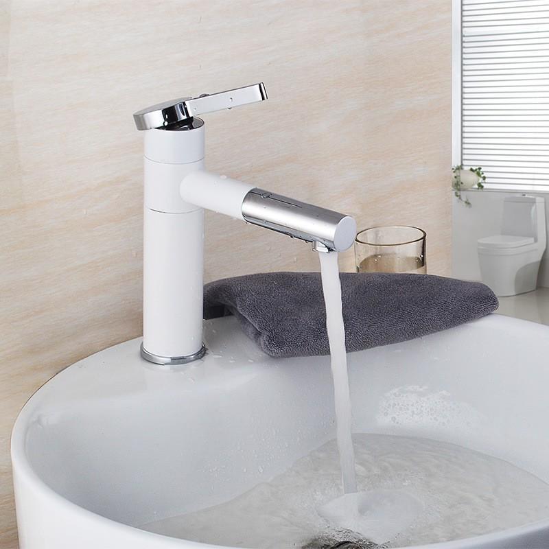 Vòi lavabo nóng lạnh Lukas trắng sứ