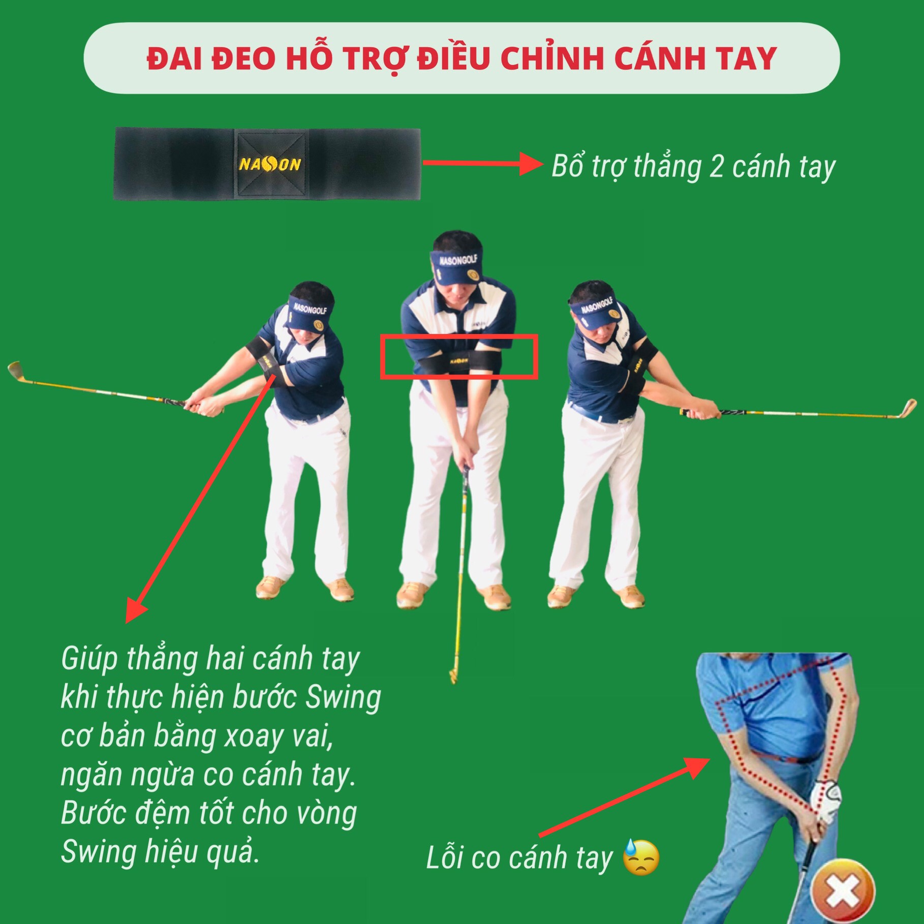 NẸP ĐỊNH VỊ CÁNH TAY CHƠI GOLF | NASON