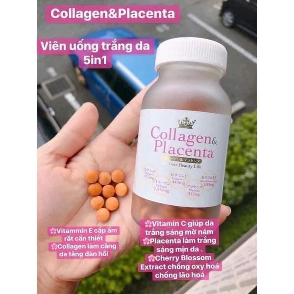 Viên Uống Trắng Da Collagen Placenta 5in1 Nhật Bản 270 Viên