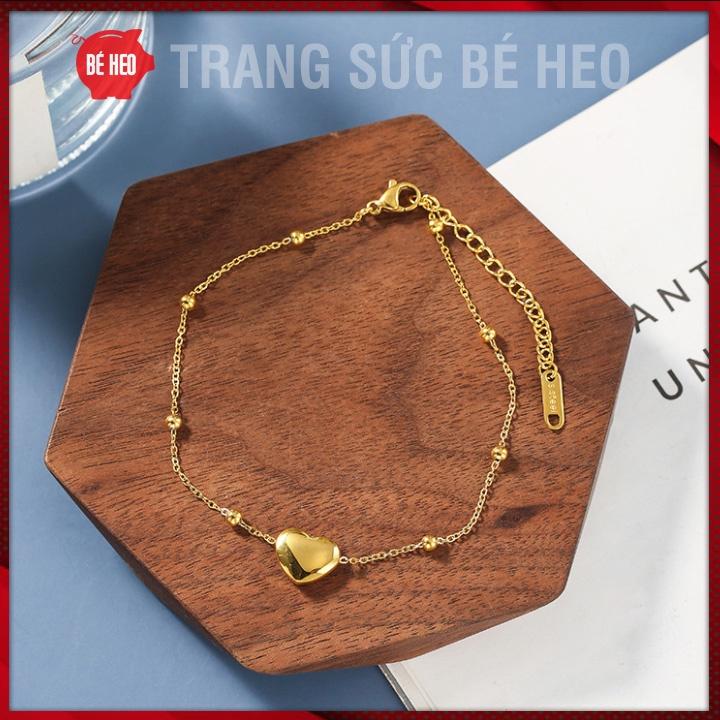 Lắc chân titan chuỗi đôi siêu đẹp - Trang sức Bé Heo BHLC45