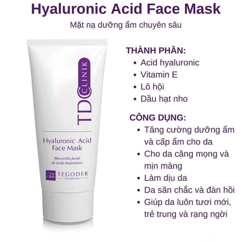 Mặt nạ Hyaluronic Acid tinh khiết siêu cấp ẩm căng mọng tế bào Tegoder Hyaluronic Acid face mask 200 ml mã 6156