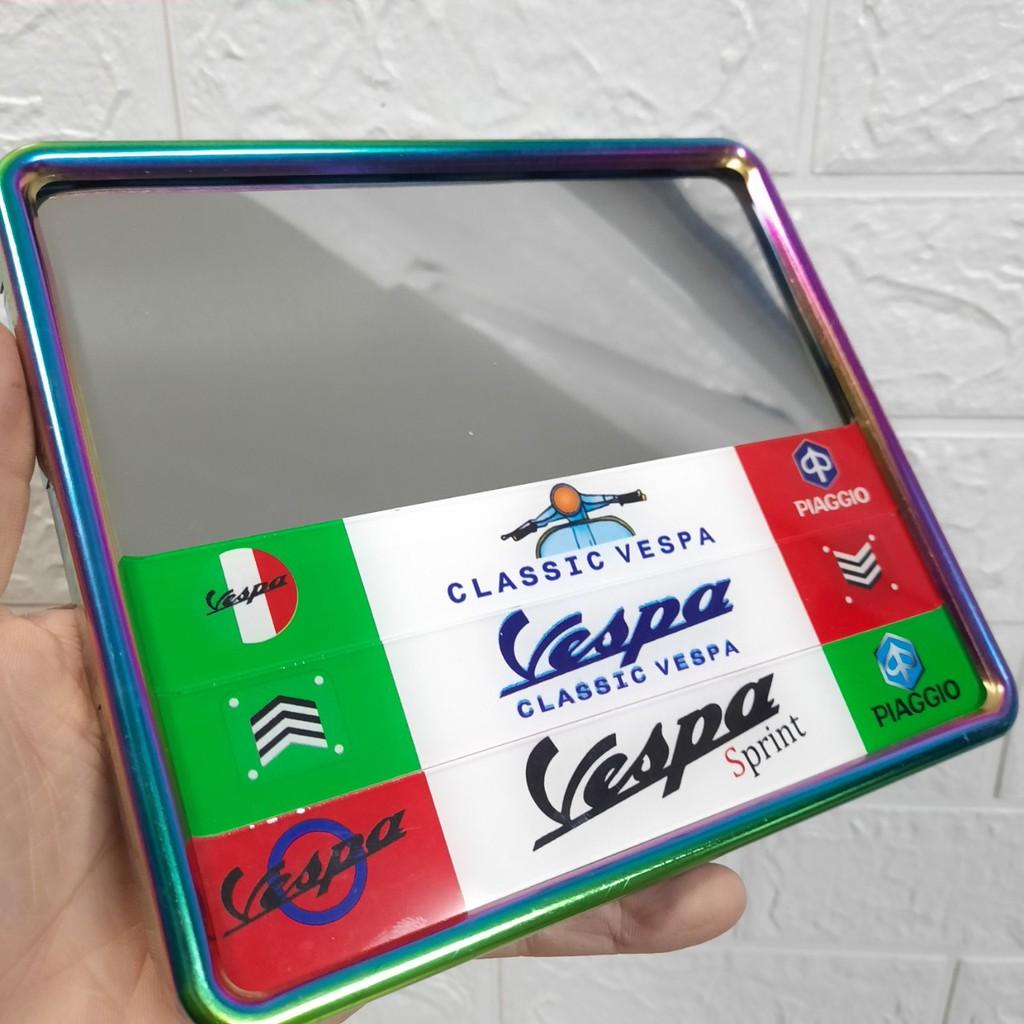 Khung biển số cho vespa trang trí - biển số chống nước gò khung titan