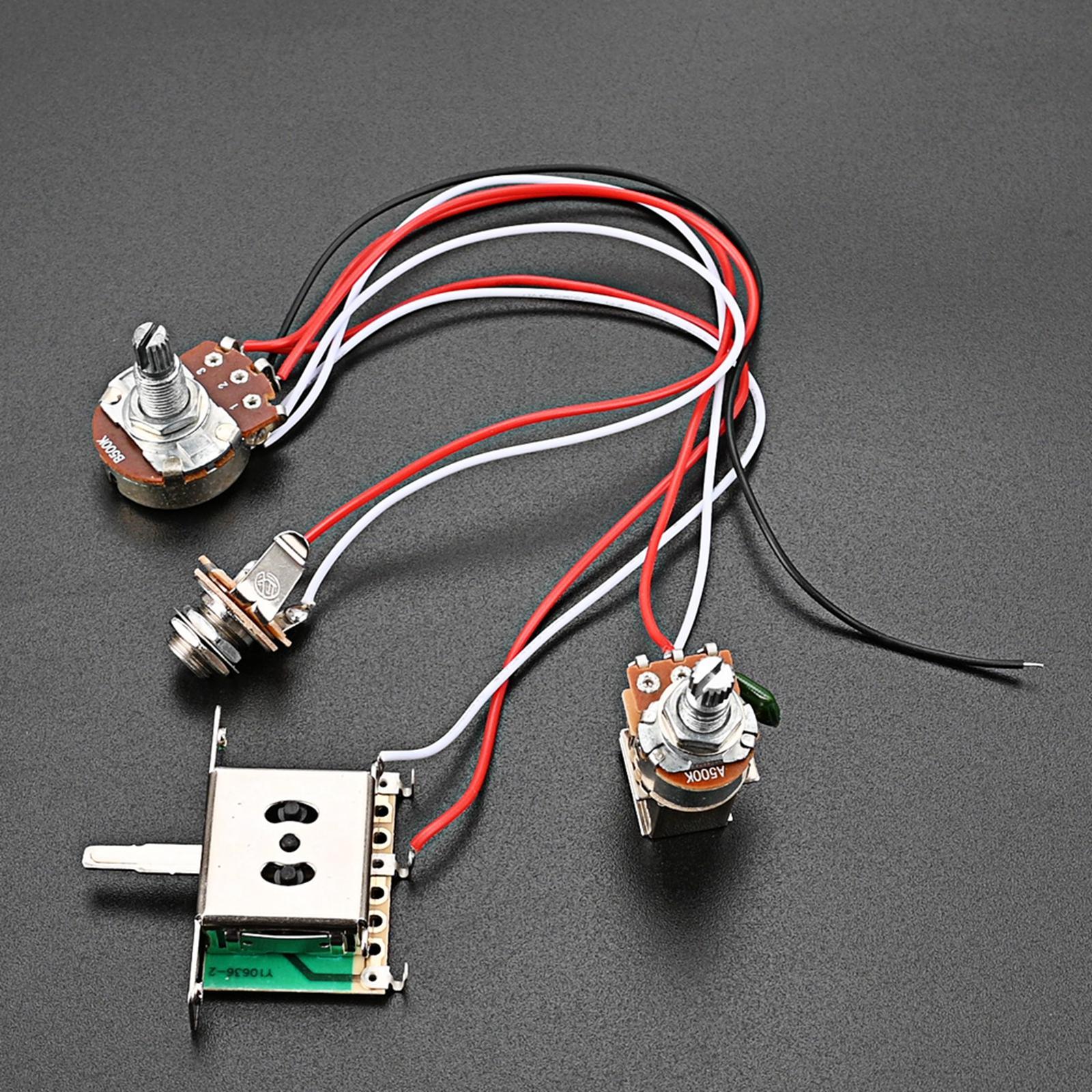 Guitar Push Pull Switch Wiring Harness B500K Prewired for Electric Guitar Replace Parts