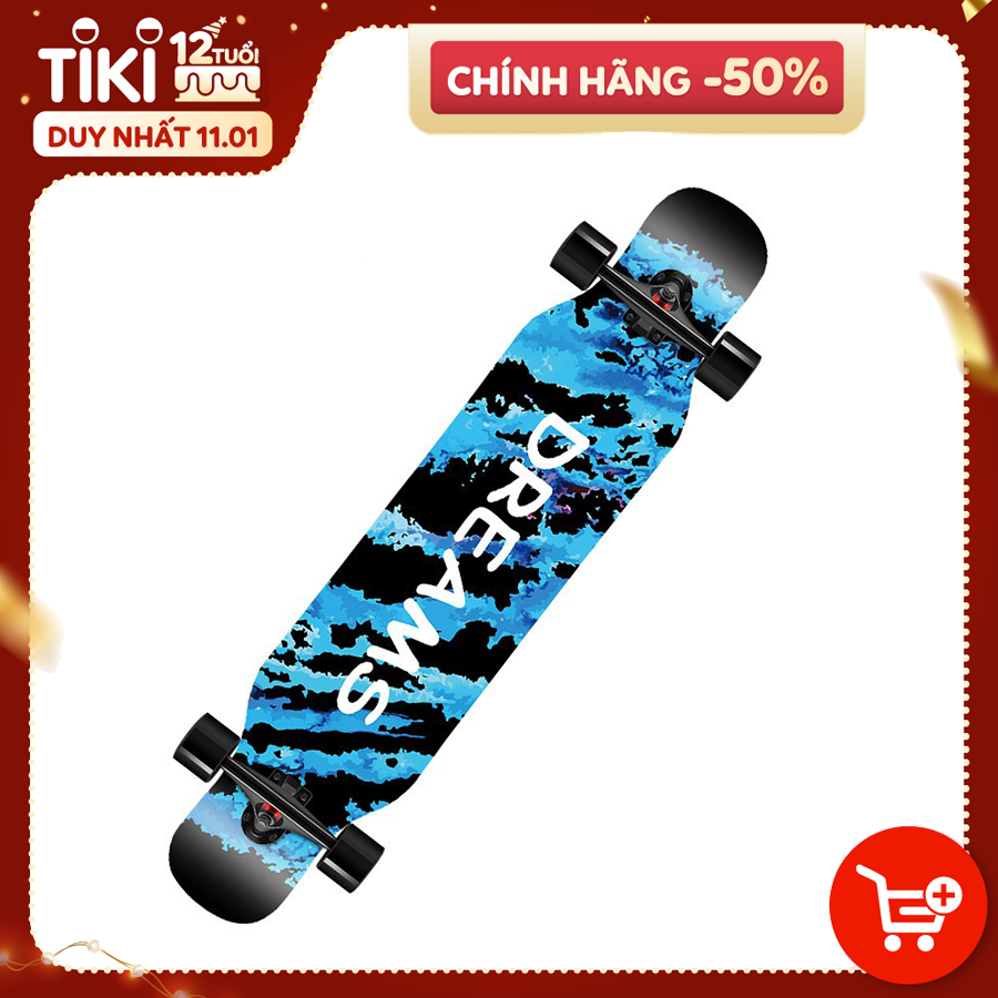 Ván Trượt Skateboard - Ván Trượt Dài Longboard, dancing dành cho Thanh Thiếu Niên Trượt Biểu Diễn, Trượt Đường Dài - Ván Trượt Gỗ 107cm (giao màu ngẫu nhiên)