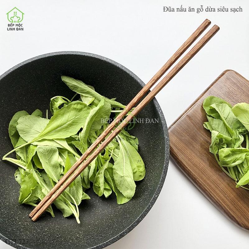 Đũa xào nấu gỗ Dừa tự nhiên Việt Nam, không độc hại khi gặp nhiệt độ cao (1 Đôi) - [CTH727]