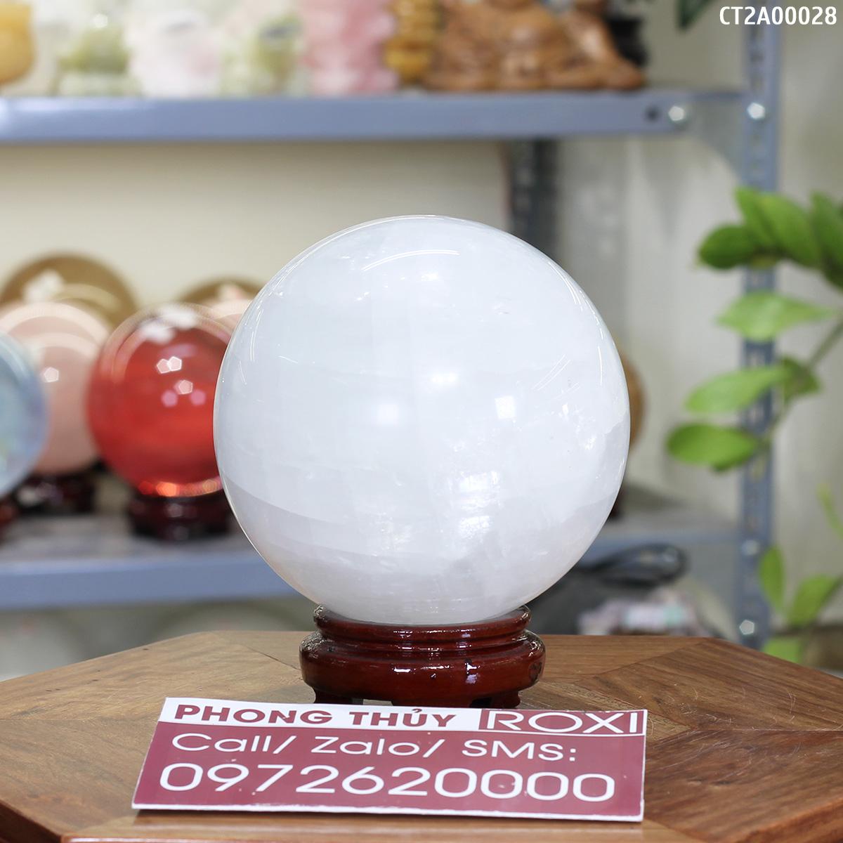 Quả Cầu đá Canxit trắng 2A - 3kg - 12,8cm