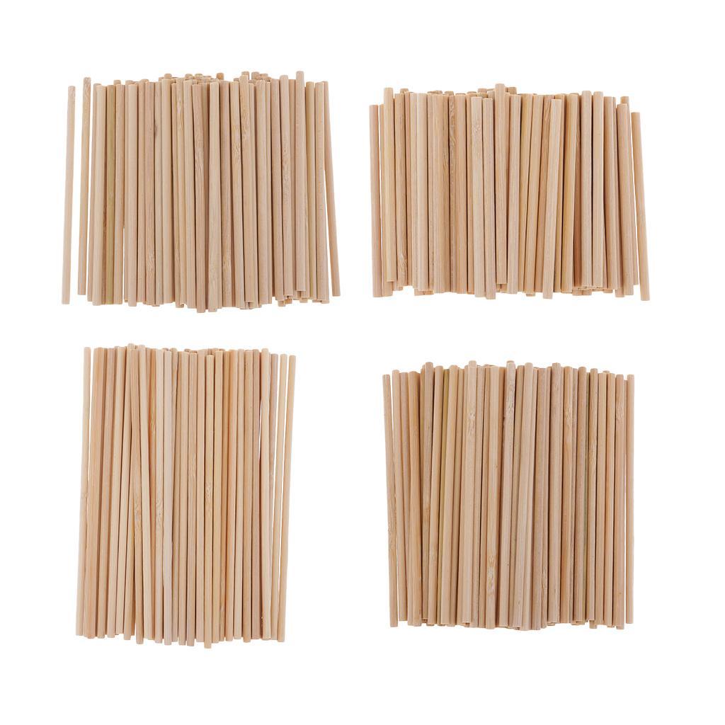 100pcs Wooden Dowel Rods 6 inch - 4mm Hardwood Dowels - Craft Dowels for Woodworking Project
