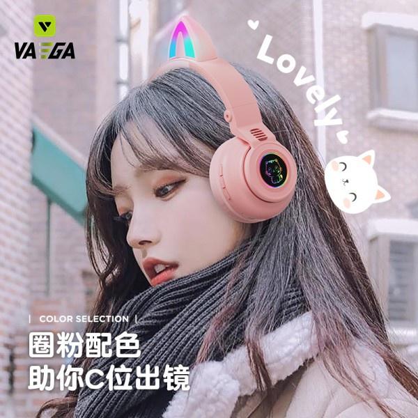 Tai Nghe Mèo Chụp Tai Bluetooth, Headphone STN26 Có Mic, Âm Bass Chuẩn, Dung Lượng Pin Khủng Nhiều Màu