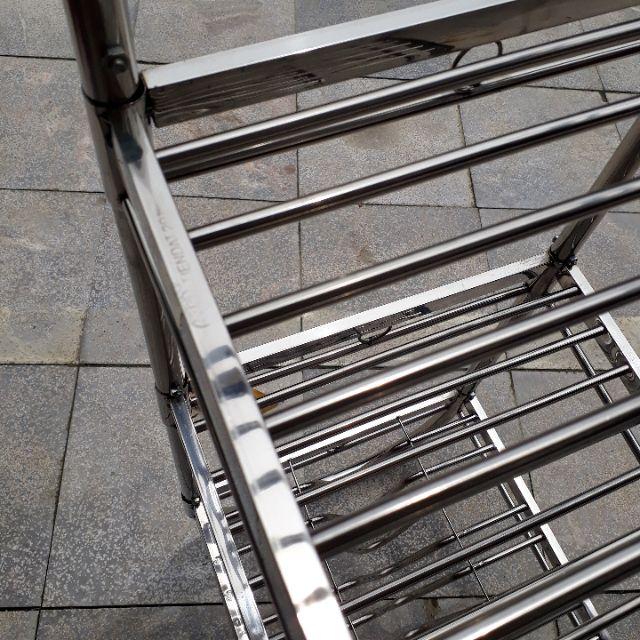 Kệ inox ống 3 tầng để bát đĩa 73×65×33cm - Gia dụng Dũng Hà