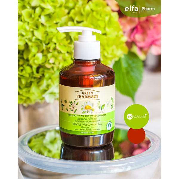 Gel rửa mặt Zelenaya Apteka trà xanh và lá bạch quả dành cho da thường và da dầu 270ml