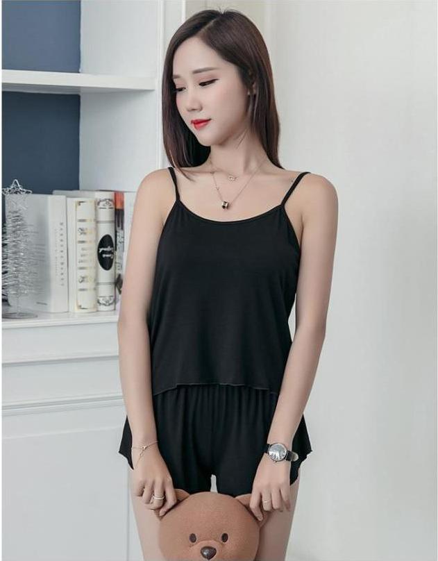 VAPERLA Bộ ngủ hai dây cotton trơn