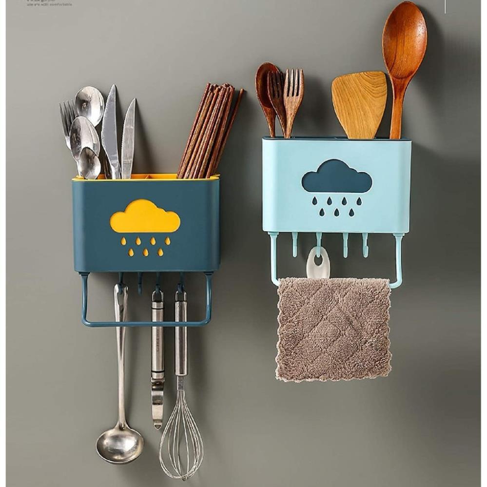 Ống cắm đũa ống đựng thìa dĩa hình đám mây dán tường nhà bếp