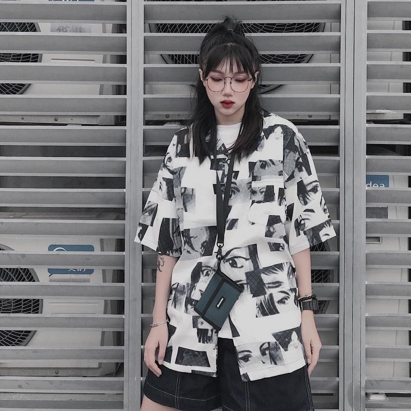 Áo sơ mi lụa form rộng tay lở in hình hoạt hình cực chất, chất lụa mềm mịn, thoáng mát, lên form cực chuẩn