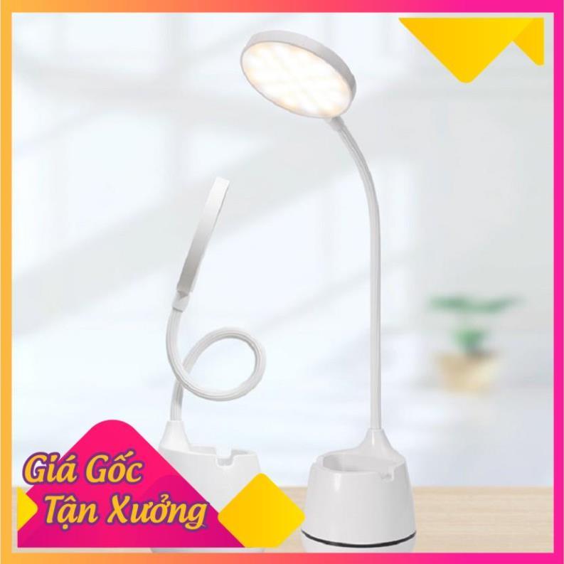 Đèn Led Để Bàn Có Kệ Đựng Bút Và Giá Đỡ Điện Thoại Nút Cảm ứng Dùng Pin Sạc FREESHIP  TP'S