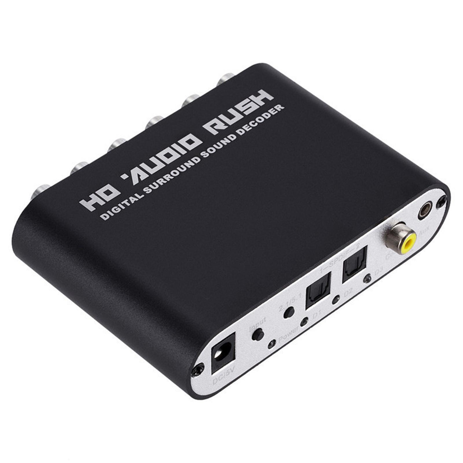 Digital 5.1 Audio Decoder Concert Halls Cinemas for PS3 Dolby DTS/AC3 Stereo Input HD TV Digital Optical Converter HD Player