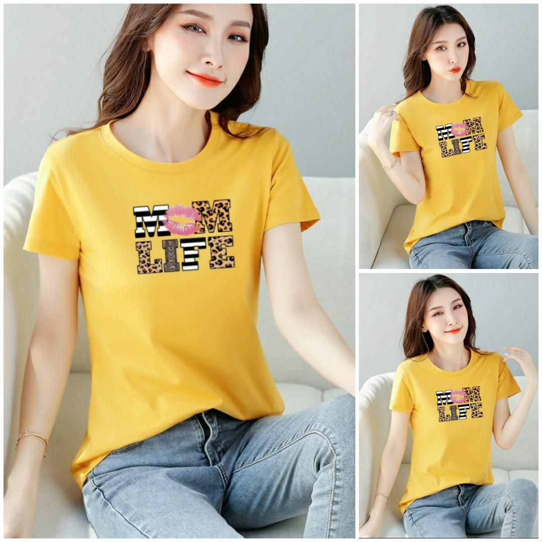 Áo thun nữ cổ tròn MXM form suông vừa in hình dễ thương thun cotton 4 chiều MXM từ 40-55kg