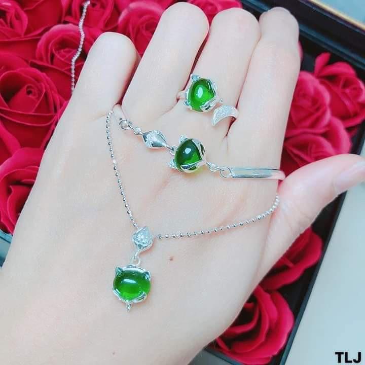 BỘ TRANG SỨC BẠC TA - BỘ HỒ LY 3 MÓN ĐẸP -