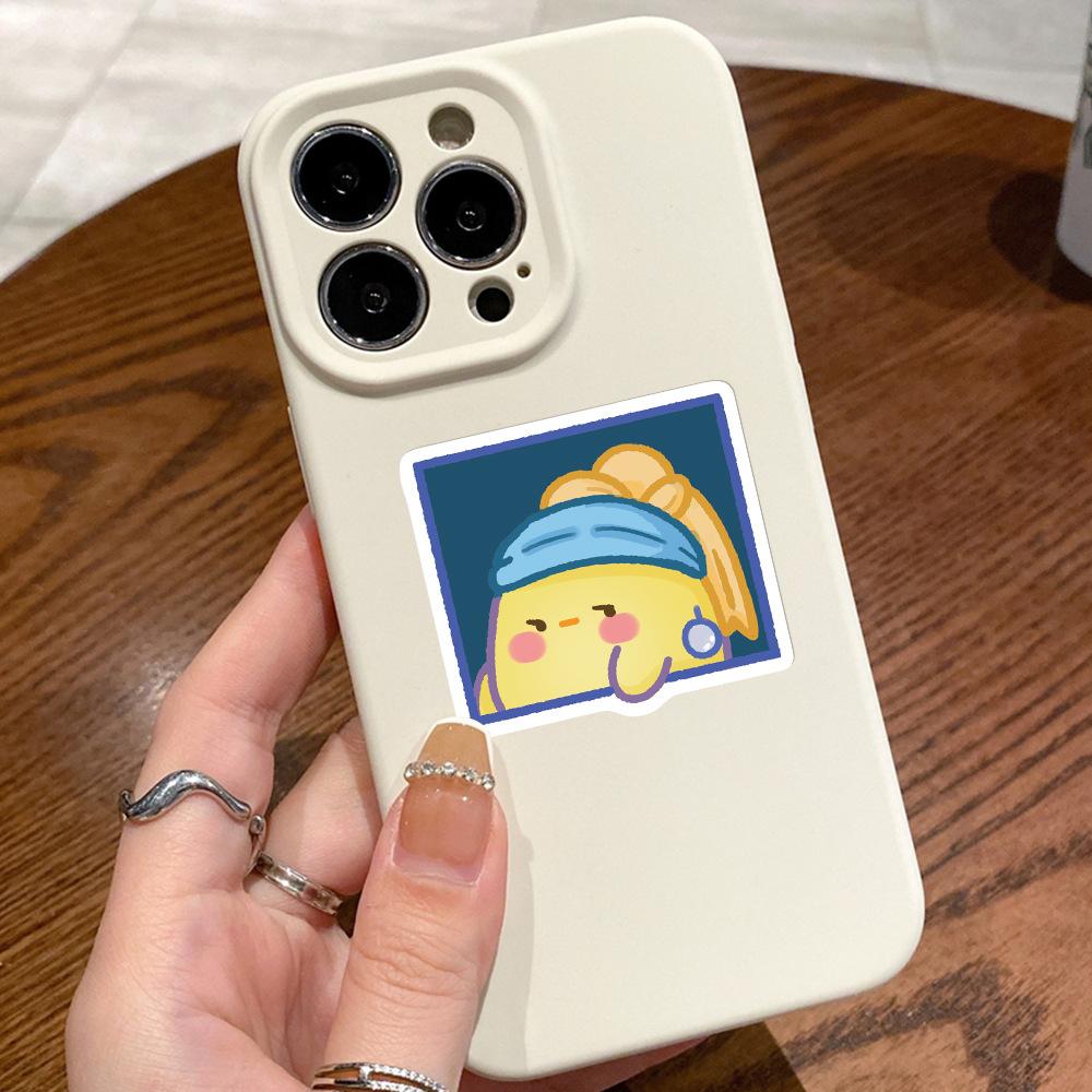 Sticker gà vàng chibi hoạt hình cute trang trí mũ bảo hiểm, guitar, ukulele, điện thoại, sổ tay, laptop-mẫu S73