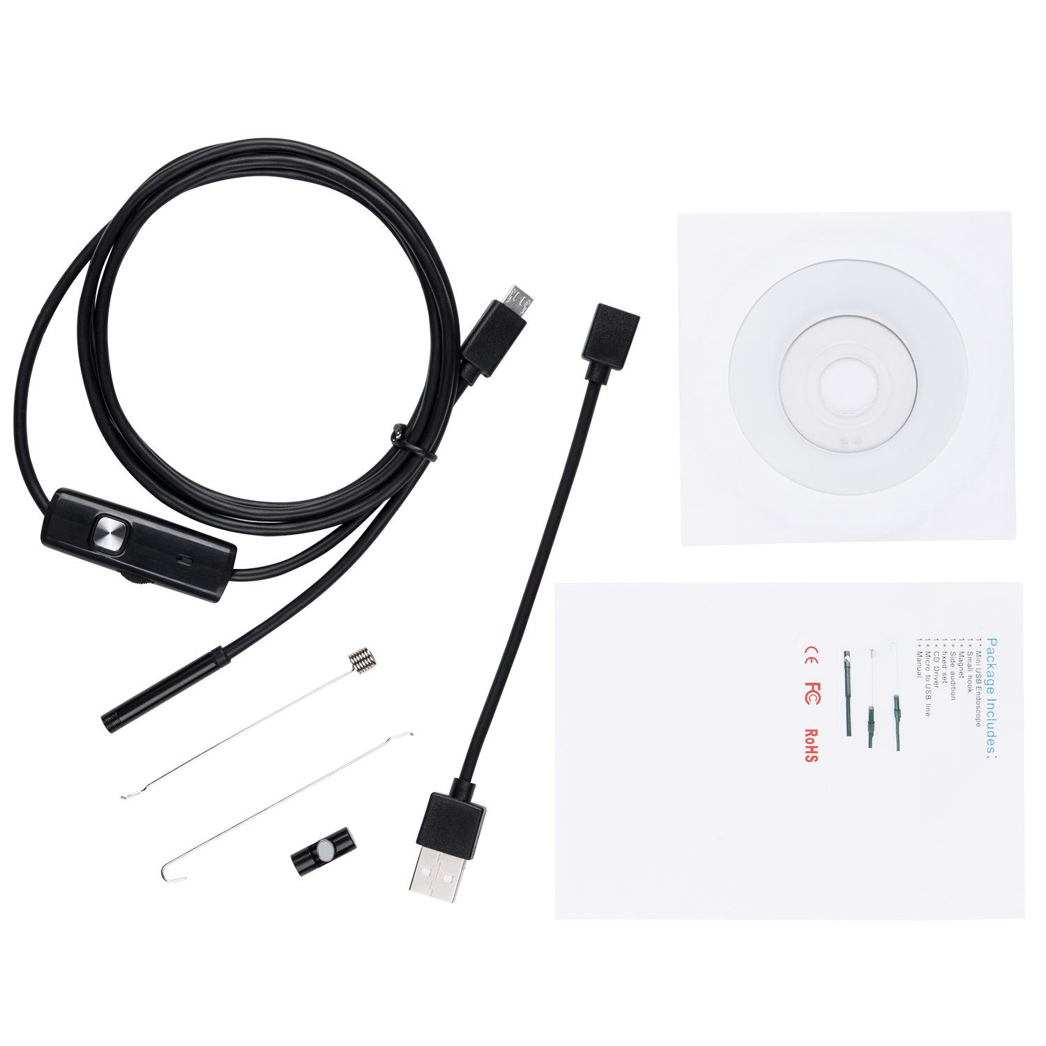 Phong cách mới nhất 7mm 1m Android điện thoại nội soi HD đường ống công nghiệp bảo dưỡng ô tô động cơ camera USB chống thấm nước