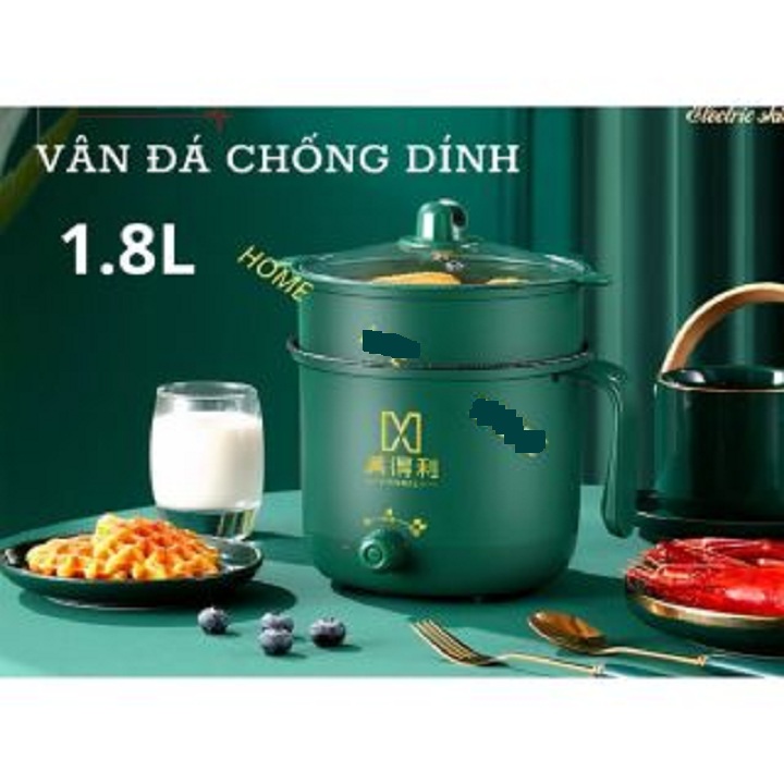 Ca Nấu Mì, Nấu Cơm Cầm Tay Đa Năng Có Tay Cầm 1,8L - 2 Nấc Nhiệt Mẫu Mới 2021 Kèm Giá Hấp Tiện Lợi