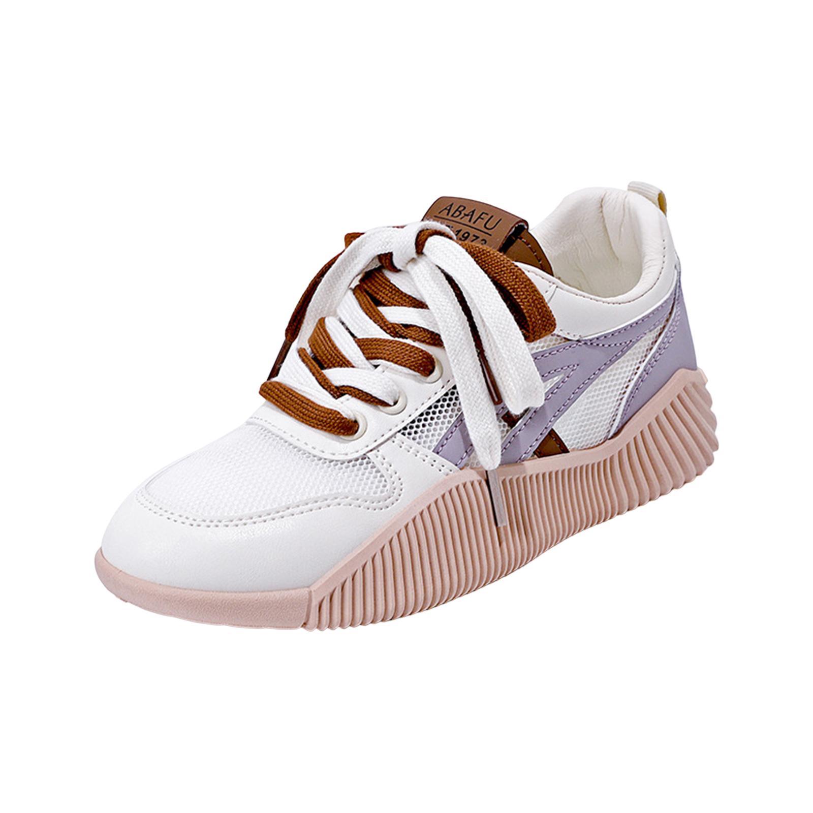 Platform Sneakers for Women Outdoor Walking Shoes Round Toe Athletic Sport Shoes Thick Soled Fashion Trainers for Running Work