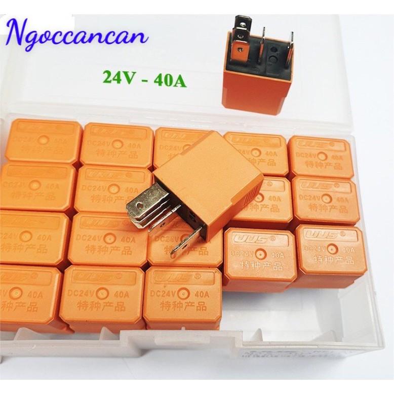 Hộp 20 Rơ Le Điều Hòa Ô Tô 5 Chân 12V 40A hoặc 24V 40A Màu Cam